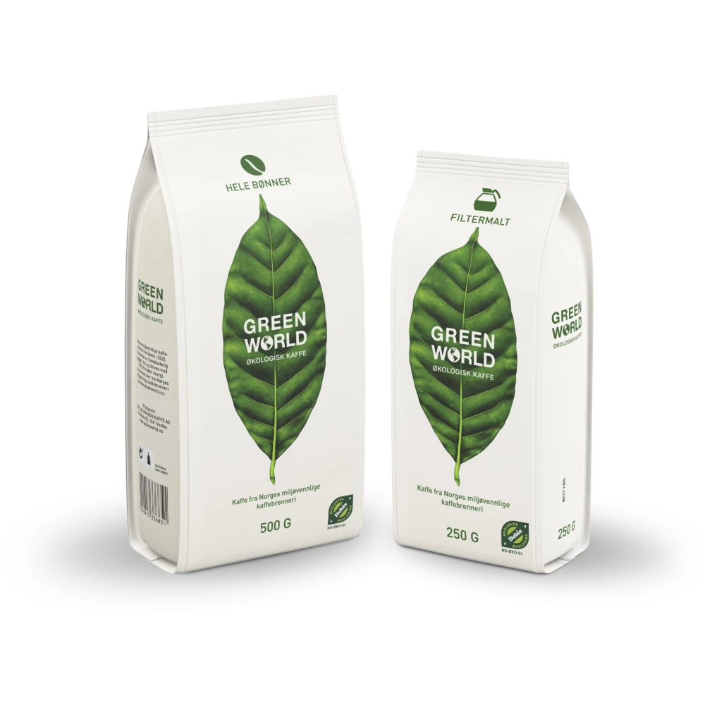 Gruppe Green World filter 250g og hele bonner 500g