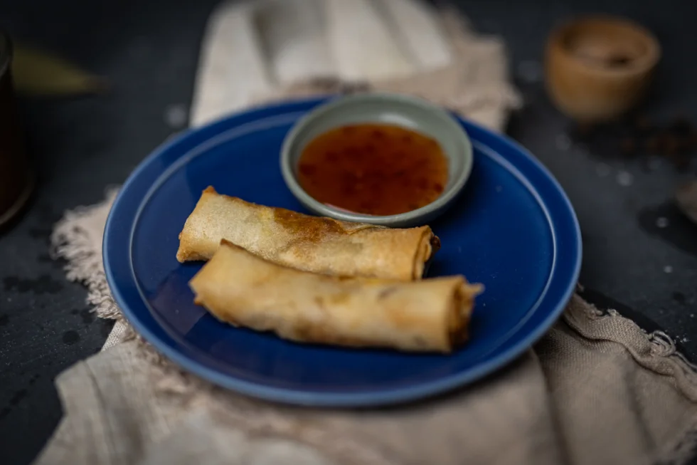 Vårrull med sweet chili dipp, 2 stk. per person