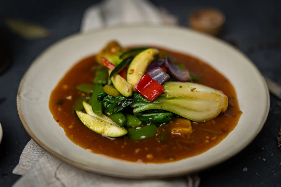 Stir fry vegetar med &#34;fried rice&#34;