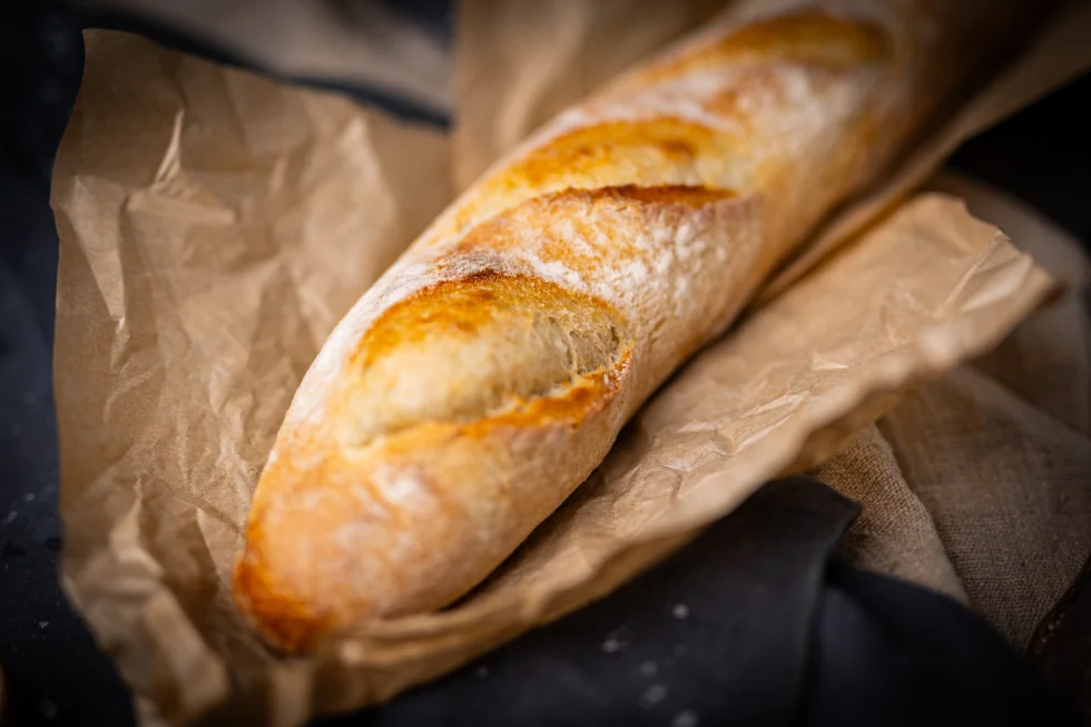 Stor øko surdeigsbaguette (350g), halvstekt