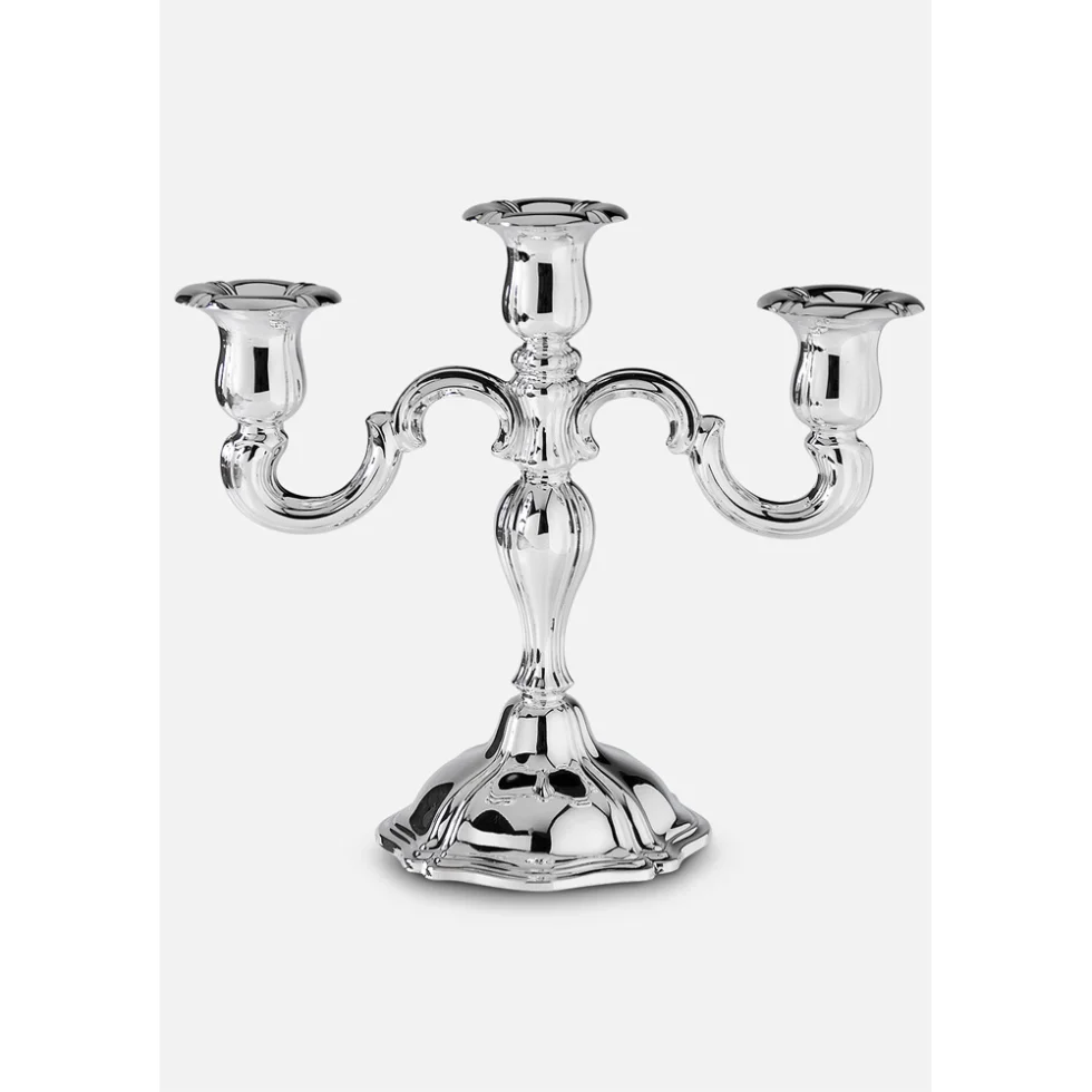 Kandelaber 3-arm sølvplett